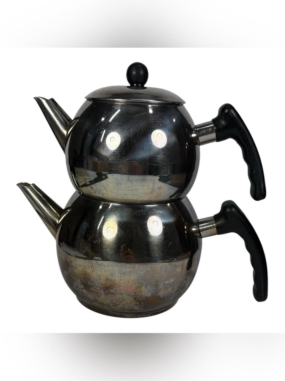 Zümrüt Turkish Double Teapot Set Stainless Steel 18/10 Extra Capsule Bottom